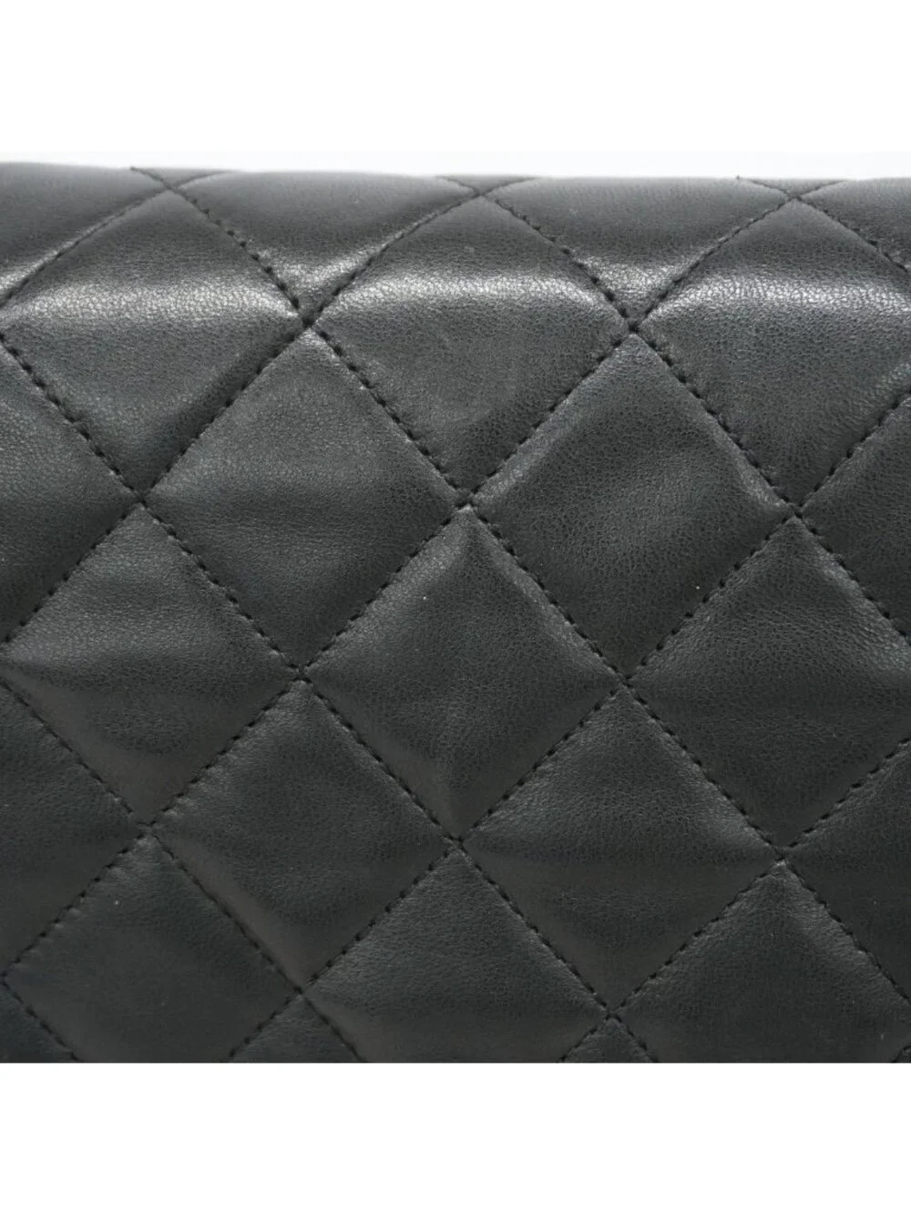 Chanel Shoulder Bag Quilted Lambskin Black Gold